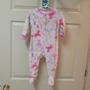 Girls Rainbow Unicorn pink Fleece Pajama Sleeper Size18M by Kids Headquarters